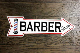 床屋さん BARBER Shop アローカット 矢印型 アメリカンブリキ看板 アメリカン雑貨 アメリカ 雑貨 サインプレート サインボード ティンサイン メタルプレート おしゃれ 店舗 インテリア ブリキ 看板