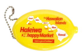 ハレイワ ハッピー マーケット HALEIWA HAPPY MARKET ラバーコインケース キーホルダー 小銭入れ イエロー ハワイ ノースショア アメリカ ハワイ ハワイアン 雑貨 アメリカン雑貨 キーチェーン おしゃれ アメリカン