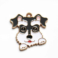 シュナウザー 雑貨 チャーム パーツ メタル製 フェイスデザイン 犬 ペット ミニチュアシュナウザー かわ…