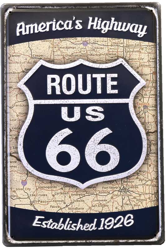 ルート66（Route 66）　アメリカン雑貨　国旗　ブリキ看板
