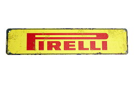 PIRELLI ピレリ ロゴ柄 レトロ調 横長型 約45センチ アメリカンブリキ看板 ストリートサイン アメリカ ブリキ看板 アメリカン雑貨 アメリカ雑貨 タイヤメーカー サインプレート メタルプレート ガレージ 店舗 看板 カフェ インテリア