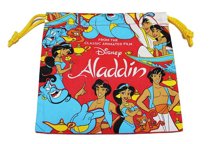 楽天市場 アラジン ミニ巾着袋 両面プリント アラジン ジャスミン ジーニー アブー オールスター柄 約２０ １９センチ Aladdin ディズニー プリンセス アメリカン アメリカ ディズニーグッズ キャラクター ポップ 巾着 雑貨 ディズニー グッズ 再入荷しました