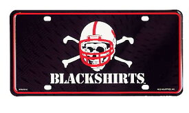 ネブラスカ大学 コーンハスカーズ BLACKSHIRTS カレッジスポーツ ライセンスプレート アメリカン雑貨 アメリカ 雑貨 サインプレート サインボード ティンサイン メタルプレート おしゃれ カフェ バー 店舗 ガレージ インテリア ブリキ 看板