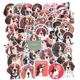 【メール便送料無料】ビーグル 雑貨 ステッカー50枚セット コート紙製 犬 ペット シール グッズ ビーグル犬 1000円ぽっきり お得セット