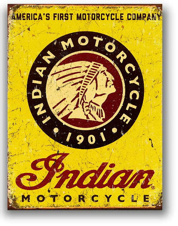 楽天市場】インディアンモーターサイクル イエローロゴ レトロ調 