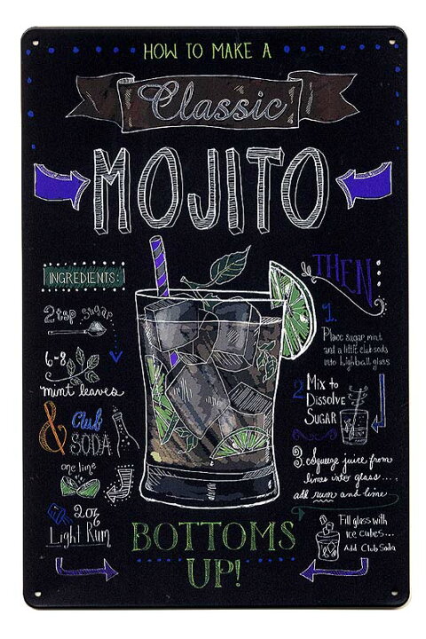 楽天市場】モヒート カクテルの作り方 MOJITO ミニサイズ アメリカン 