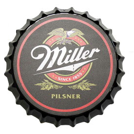 ミラービール 王冠型 立体看板 レトロ調 直径約35cm アメリカンブリキ看板 ビール系 ブリキ看板 アメリカン雑貨 アメリカ雑貨 サインプレート サインボード メタルプレート カフェ バー パブ 看板 おしゃれ 店舗 ガレージ インテリア