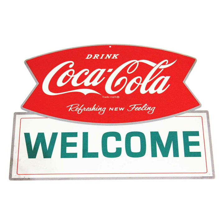 楽天市場】コカコーラ WELCOME COCA COLA ダイカット アメリカンブリキ 