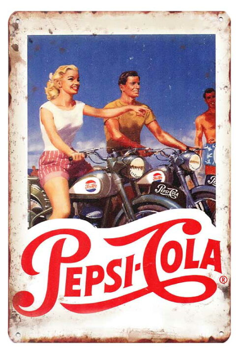 楽天市場】ペプシ PEPSI COLA オールドバイカー柄 レトロ調 ミニサイズ 