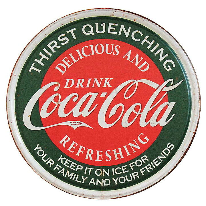 楽天市場】コカ・コーラ THIRST QUENCHING ラウンド 円形 レトロ調 