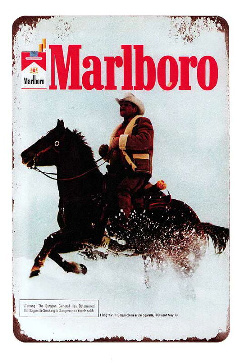 楽天市場】マルボロ Marlboro カウボーイ柄 レトロ調 ミニサイズ 