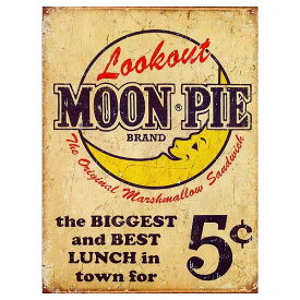 ムーンパイ 5セント レトロ調 MOON PIE アメリカンブリキ看板 アメリカ ブリキ看板 アメリカン雑貨 アメリカ雑貨 サインプレート サインボード ティンサイン メタルプレート 看板 ポスター おしゃれ カフェ バー 店舗 インテリア