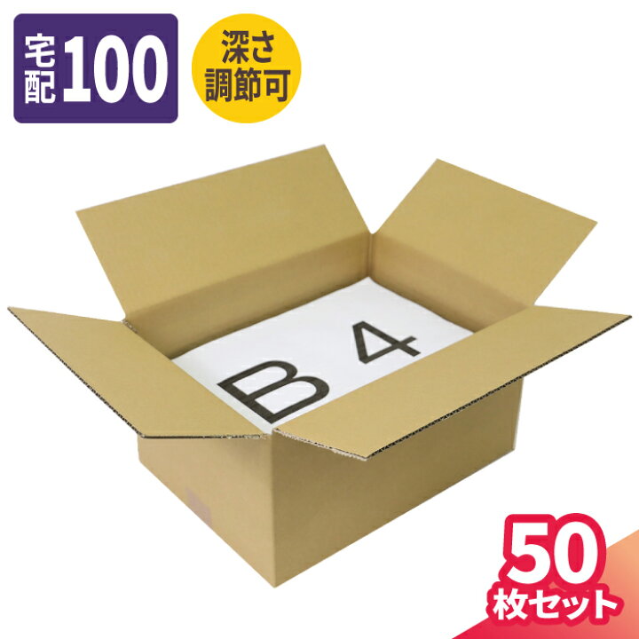 楽天市場】【送料無料】ダンボール 100サイズ 50枚 (380×270×140〜200 