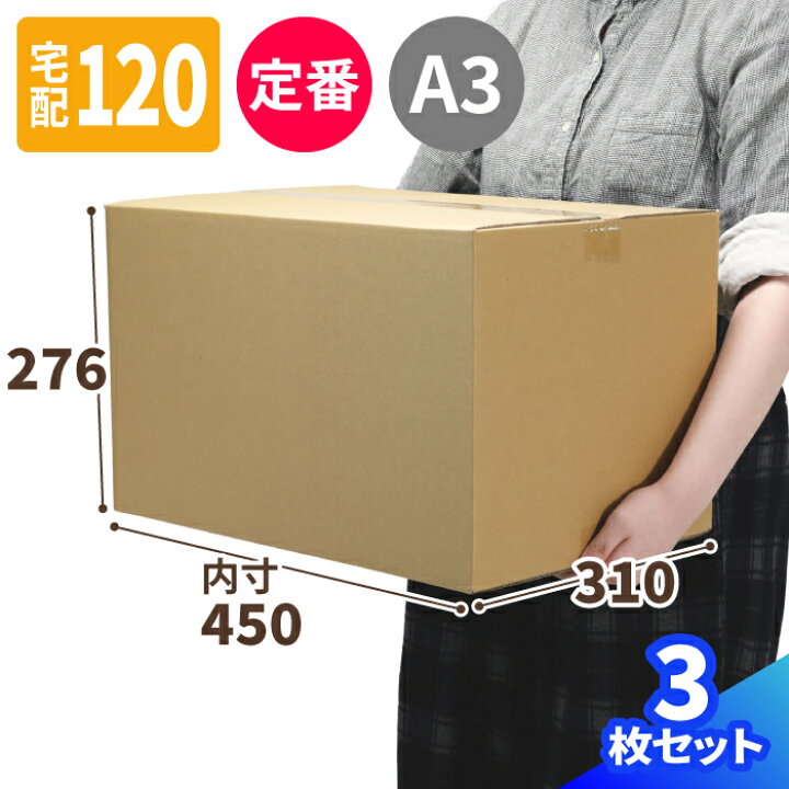 楽天市場】ダンボール 120サイズ 3枚 (450×310×276) 120サイズ 
