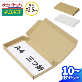 ネコポス ダンボール 最小サイズ 10枚～100枚 (223×106×22) A4 三つ折 ダンボール 段ボール ダンボール箱 段ボール箱 ネコポス 箱 ゆうパケット クリックポスト 梱包 梱包資材 梱包材 メール便 定形外 小型 アクセサリー メルカリ 発送 ハンドメイド 財布 白 (0432/0433)