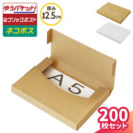 A5 ネコポス 箱 厚さ2.5cm 200枚 (227×158×20) ネコポス対応 ダンボール クロネコゆうパケット クリッ…