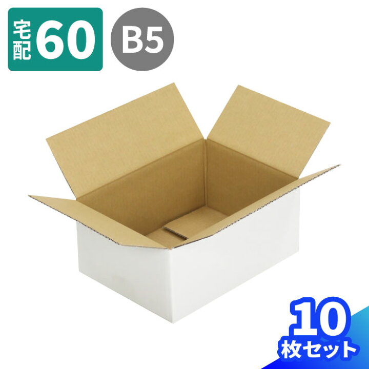 楽天市場】ダンボール 60サイズ 10枚 白 クール便対応 (264×194×114 