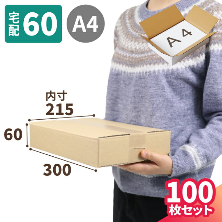 楽天市場】ダンボール 60サイズ 100枚 (300×215×60) 段ボール 60 宅配 