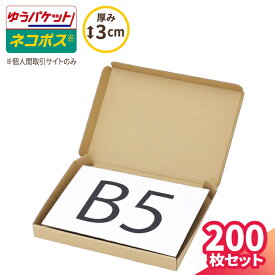 ネコポス 箱 3cm B5 200枚 (267×192×26) フリマサイト用 ネコポス ダンボール B5サイズ 段ボール ダンボール箱 段ボール箱 ゆうパケット 箱 クリックポスト 梱包資材 メール便 薄型 小型 小さい メルカリ 発送 ラクマ PayPayフリマ 60サイズ (5672)