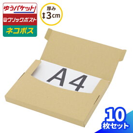 ネコポス 箱 3cm A4 10枚 (305×220×25) ネコポス ダンボール A4サイズ 段ボール ダンボール箱 段ボール箱 ゆうパケット 箱 クリックポスト 梱包資材 メール便 薄型 小型 小さい メルカリ 発送 ネコポス用ダンボール PayPayフリマ 60サイズ (0677)