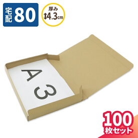 【送料無料】段ボール 80サイズ 薄型 100枚 (432×305×40) A3 ダンボール 宅配80 箱 段ボール 80 ダンボール箱 段ボール箱 梱包用 梱包資材 梱包材 梱包 宅配箱 宅配 ヤマト運輸 ボックス 衣類 収納 整理 書籍 資料 図面 ポスター 書籍 (5477)