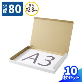 段ボール 80サイズ 薄型 10枚～50枚 白 (432×305×25) A3 ダンボール 宅配80 箱 段ボール 80 ダンボール箱 段ボール箱 梱包用 梱包資材 梱包材 梱包 宅配箱 宅配 ボックス 衣類 収納 整理 書籍 資料 図面 ポスター (0749)【着後レビューでクーポンGET】