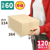 ダンボール 60サイズ 120枚 広告入 B5 (264×194×114) 60サイズダンボール B5サイズ 段ボール 60 ダンボ…