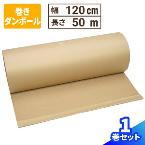 巻きダンボール 1巻 (1200mm×50m巻) ダンボール 段ボール 緩衝材 梱包用 梱包資材 梱包材 梱包 箱 宅配 引越し 包装資材 クラフト巻 クレダン 片ダン 片面ダンボール (1013)