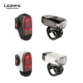 【10%OFF】LEZYNE レザイン 自転車 アクセサリー ライト KTV DRIVE PAIR 前後ペアセット フロントライト ヘッドライト リアライト テールライト シリコンボディ LED ブラック ホワイト