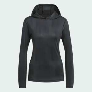 【セール 30%OFF】 adidas アディダス レディース ゴルフウェア シャツ UVケア付き プリント長袖フーディー JRY74 24FW 秋冬 紫外線保護機能 薄手 耐久性 お洒落デザイン 通気性 ポリエステル ポリ