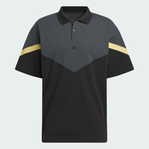 【セール 30%OFF】 adidas アディダス メンズ ゴルフウェア シャツ ツイストニット オーバーサイズ カラーブロック 半袖ポロ JTX78 24FW 秋冬 軽量 ストレッチ性 ゆったりシルエット ポリエステル