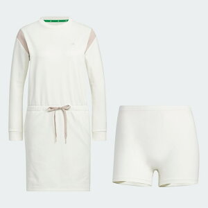 【40%OFF】adidas アディダス レディース ゴルフウェア ワンピース COLD RDY クルーネック 長袖ワンピース MKR92 23FW 秋冬 レギュラーフィット リブ仕上げ フロントポケット 刺しゅう