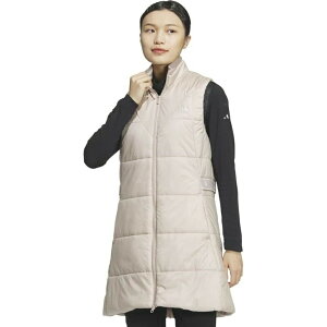 【セール 30%OFF】 adidas アディダス レディース ゴルフウェア ワンピース WIND.RDY 撥水 中わた ロングベスト JSB87 24FW 秋冬 防風 REGULAR お洒落デザイン 機能性 ナイロン ブラック ワンダータープ