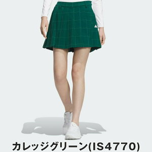 【セール 30%OFF】 adidas アディダス レディース ゴルフウェア スカート テクスチャード チェック プリーツスカート ライク ショーツ JTC02 24FW 秋冬 レギュラーフィット ベルト通し サイドポケ