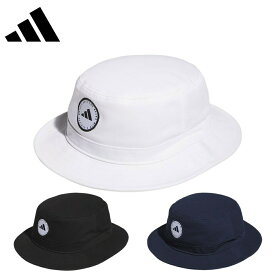adidas アディダス ユニセックス ゴルフ 帽子 ハット ゴルフ コットン バケットハット KOV63 26SS 春夏 全周つば付き バケット型 ウーブンバッジ 耐久性 万能バケットハット クラシックなシェイプ 綿 ブラック カレッジネイビー ホワイト