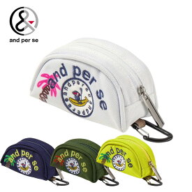 【セール 20%OFF】 and per se アンパスィ レディース ゴルフ ボールポーチ AFS7245 25SS 春夏 アンパシー ボールケース ボール2個収納 カラビナフック付 ティーホルダー ティー差し ベルトループ Dカン取り付け可能 大人かわいい カジュアル