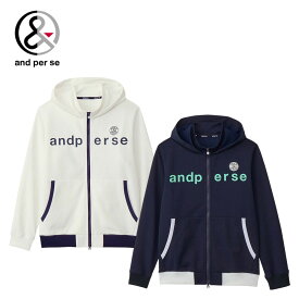 【セール 20%OFF】 and per se アンパスィ メンズ ゴルフウェア ブルゾン エアロスウェット フーディーブルゾン AMS6905J2 25SS 春夏 アンパシー オールシーズン 撥水 軽量 マルチストレッチ フルジップ フード カーディガン 通気性