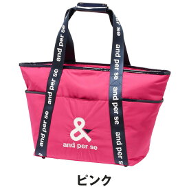 【セール 20%OFF】 and per se アンパスィ ユニセックス ゴルフ 鞄 カバン トートバッグAUS7145 25SS 春夏 アンパシー 底鋲 BIGロゴ ポケット4つ付き 500mlボトル収納 お洒落デザイン 人気 普段使い ホワイト ネイビー ピンク