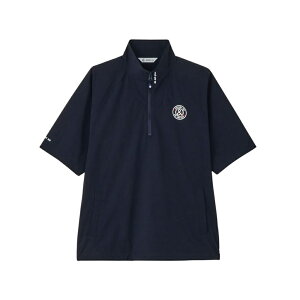 【セール 10%OFF】and per se アンパスィ メンズ ゴルフウェア ジャケット マルチウェザーハーフスリーブシャツ AMF1505G1 25FW 秋冬 マルチストレッチ C0はっ水 UVガード 透湿 通気性 ブランドロゴ 腰