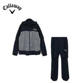 【P5倍】【セール】Callaway キャロウェイ メンズ ゴルフウェア レインウェア セットアップレインウェア C23989101 23FW 秋冬 防水性 透湿性 防風性 ストレッチ性 ナイロン ネイビー