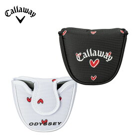 【P5倍】【セール】Callaway キャロウェイ レディース ゴルフ ヘッドカバー オデッセイ ラブキャロウェイ パターカバー 24 JM マレット 5524148 24SS 春夏 ハート総柄 可愛い ブラック ホワイトポリエステル