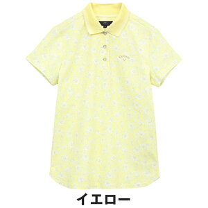 【セール 25%OFF】 Callaway キャロウェイ レディース ゴルフウェア シャツ フラワープリント半袖ポロシャツ C25134207 25SS 春夏 吸汗速乾性 UPF15 レトロ フラワー柄 花柄 総柄 エレガント 上品 タッ