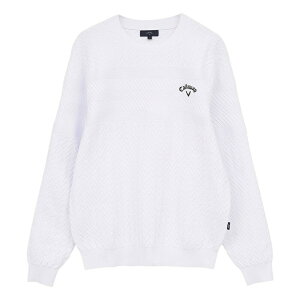 【セール 10%OFF】Callaway キャロウェイ メンズ ゴルフウェア セーター ガーター編みクルーネックニット C25218100 25FW 秋冬 自然シルエット 編地変化 デザイン性 汎用性 カジュアル ポリエステル