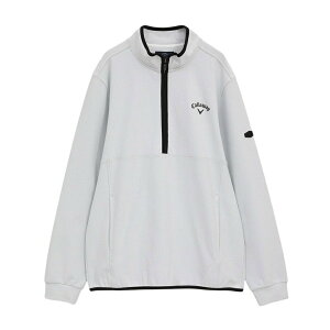 【セール 10%OFF】Callaway キャロウェイ メンズ ゴルフウェア シャツ 裏起毛ハーフジップモックネックシャツ C25233109 25FW 秋冬 ストレッチ 保温性 光沢感 フロントジップ パイピング配色 温度調