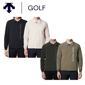 DESCENTE GOLF デサントゴルフ メンズ ゴルフウェア ジャケット BASIC SERIES フルジップジャケット DGMXJK00 24SS 春夏 2WAYストレッチ はっ水 ミニマルデザイン 釦留めスタンドカラー 二枚袖 タフタ素材 ナイロン ポリウレタン ポリエステル