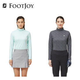 40%OFF セール FOOTJOY フットジョイ レディース ゴルフウェア シャツ スプラッタープリント長袖タートルネックシャツ 28404 28406 22FW 秋冬 吸汗速乾 抗菌防臭 UVカット 4Wayストレッチ 保温 裏フリース