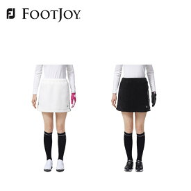 【セール】FOOTJOY フットジョイ レディース ゴルフウェア スカート ロゴリボン ボアスカート 81212 81213 23FW 秋冬 サイドロゴ入り ウエストゴム ドローコード仕様 保温効果 ホワイト ブラック