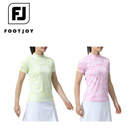 40%OFF セール FOOTJOY フットジョイ レディース ゴルフウェア シャツ 半袖 モックネック 81912 24SS 吸汗速乾 メッシュ素材 グラフィックプリント 快適性 イブニングプリムローズ
