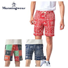 【セール】Munsingwear マンシングウェア メンズ ゴルフウェア パンツ Reyn Spooner レインスプーナー コラボ オリジナルラハイナ柄 ショートパンツ ズボン 半ズボン ストレッチ はっ水 MGMTJD50 22SS 送料無料