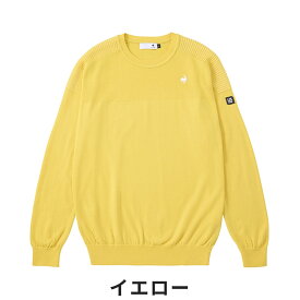 【SS期間中エントリーで店内全品P10倍】【セール】le coq sportif ルコック メンズ ゴルフウェア セーター 長袖ウールセーター QGMWJL01 23FW 秋冬 手洗い可 アクリル 毛 グレー ネイビー イエロー